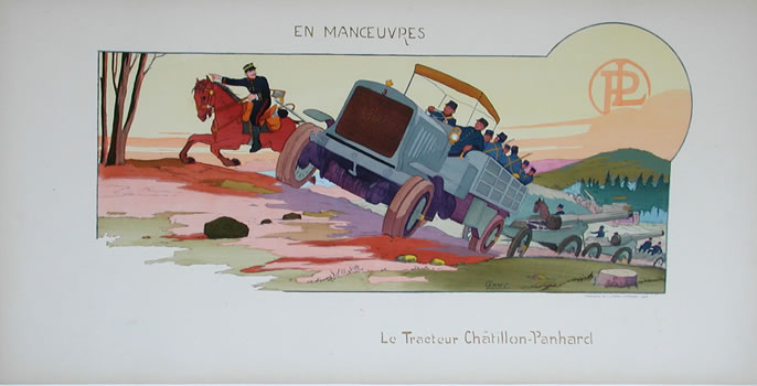Le tracteur Chtillon-Panhard en manoeuvres 1914